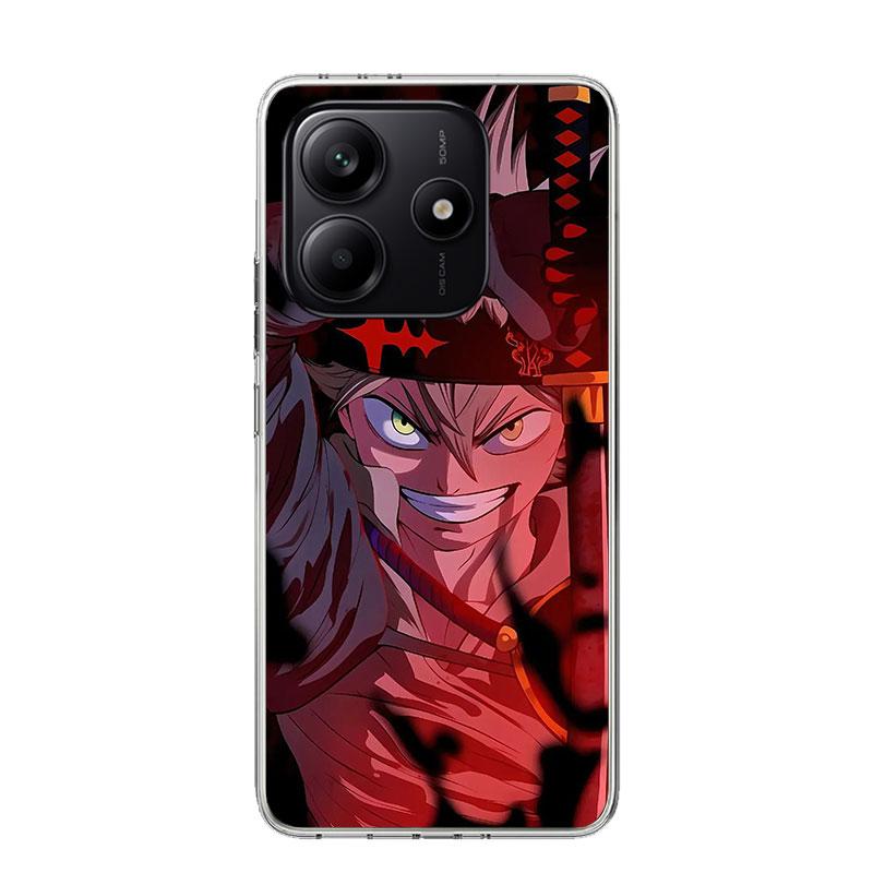 Black C-Clovers Anime Phone Case For Xiaomi Redmi Note 15 14 13 12S 12 Pro Plus 11S 11E 11 11T 10S 10 Art Soft Pattern Cover Red