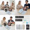 Multifunctional Circular Needle Organiser Case with 12Pcs Zippered Closure PVC Binder Pocket For Knitting Supplies
