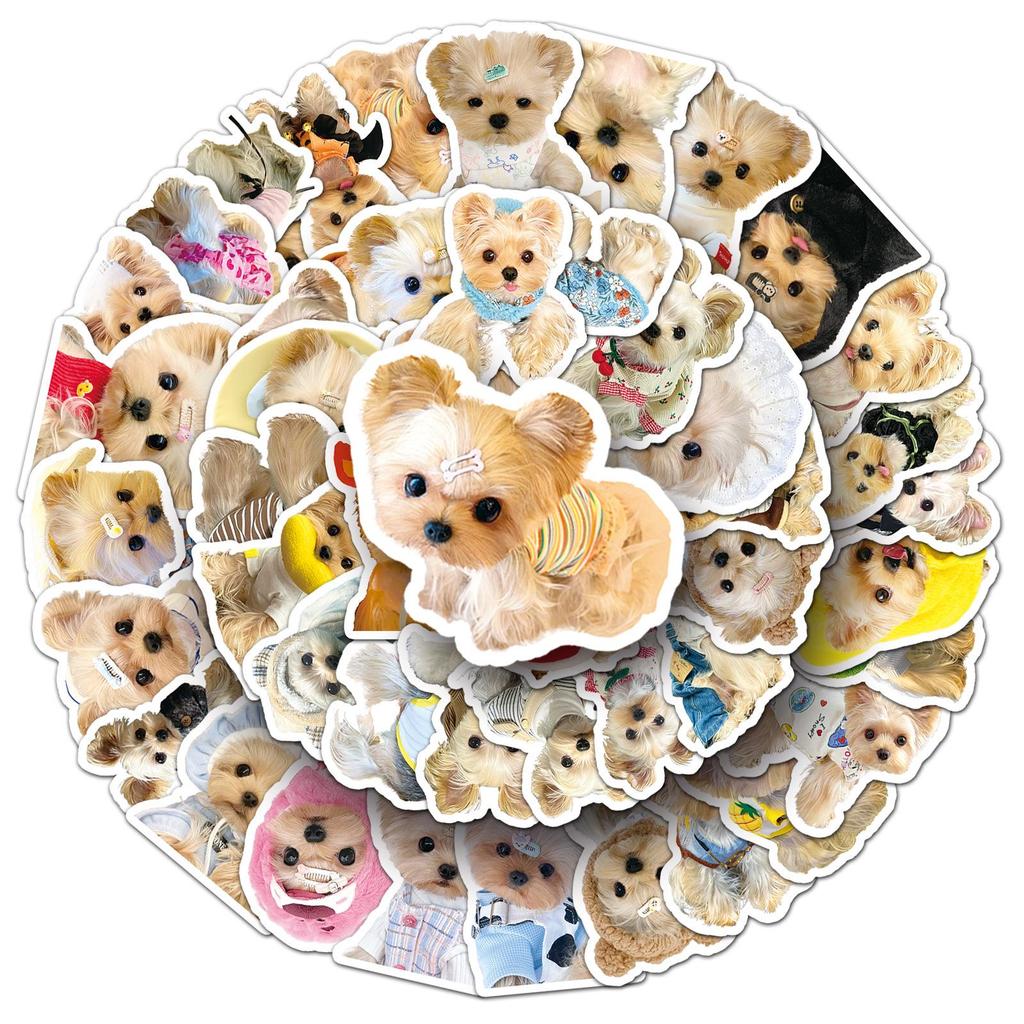 Yorkshire Terrier Puppy Stickers: Cute Pet Decorations for Planners, Helmets, and Water Bottles (50 Sheets)