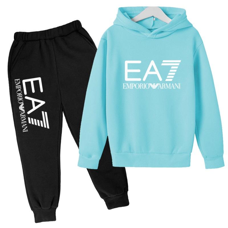 Kids Autumn Winter Hoodie Boy Girl 3-12Yrs Letter Print Clothing Casual Top+Trousers 2P Child Gift Brand Sports Coat Jogging Set