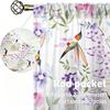2Pcs Rod Pocket Curtain Light Block Privacy Drape Living Bedroom Hummingbird Floral Print Window Curtain For Home Decor