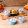 10 Stück 125 ml Ramekins mit Kuppeldeckel Aluminiumfolie Back-Desserttasse Cupcake-Muffin-Förmchen Pudding-Desserttasse für Hochzeit Geburtstag