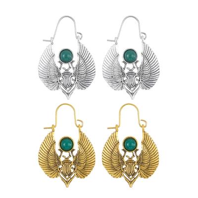 Orecchini Sacri Scarabeo di Ispirazione Egizia Vintage per Donne Tribali Zingare Orecchino Pendente Grande di Ispirazione Egizia alla Moda