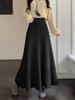 2025 High Waist Pleated A-Line Knitted Skirt for Women - Autumn/Winter Collection