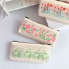 Bear And Rabbit Canvas Pencil Case With Large Capacity For Students And Girls