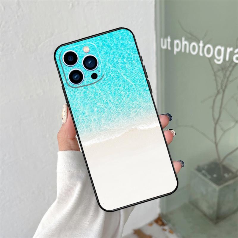 

Blue Ocean Waves Sea Silicone Soft Case For iPhone 17 Air 11 14 16 15 Pro Max 12 13 Mini 16 Plus 16e Back Cover iPhone 14 Plus