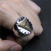 God Eye Solid Ring 316L Stainless Steel Jewelry Men Punk Style Ring Size 7-13