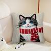 Christmas Cute cat cushion cover Plush Fabric Soft Double Sided Print Sofa Cushion Cover Throw Pillow Covers