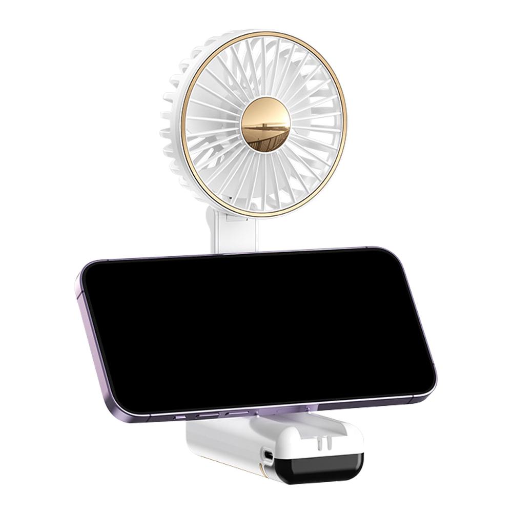 Mini Handheld Fan Digital Display Folding Portable Fan Desktop for Home Office