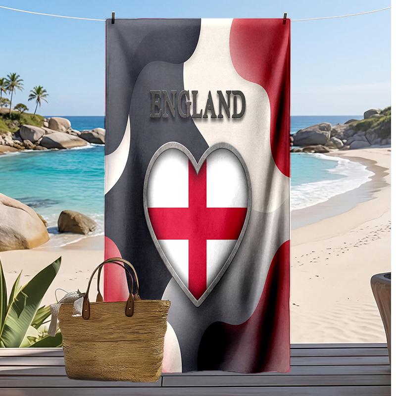 Asciugamano da Spiaggia con Stampa Calcio Inglese Asciugatura Rapida Super Assorbente Morbido Asciugamano da Bagno per Nuoto Spiaggia Viaggio Souvenir Regalo