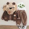 Girl Baby Clothing Set Boys Winter Fashionable Baby Children's Thick Coat Pants Two Piece Set