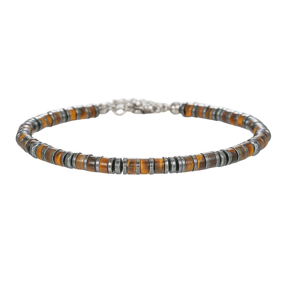 Bracciale Elastico da Uomo alla Moda in Ematite con Perline