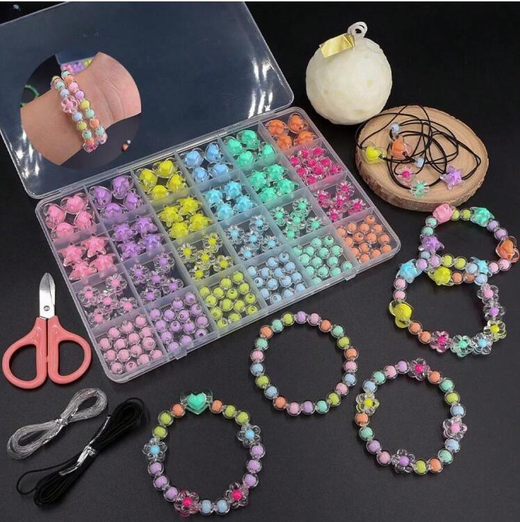 

177Pcs Acrylic Star Beads Kit Macaron Colors Heart Shape Hair Beads Assorted Beads for Bracelets DIY Jewelry Making Hair Braids