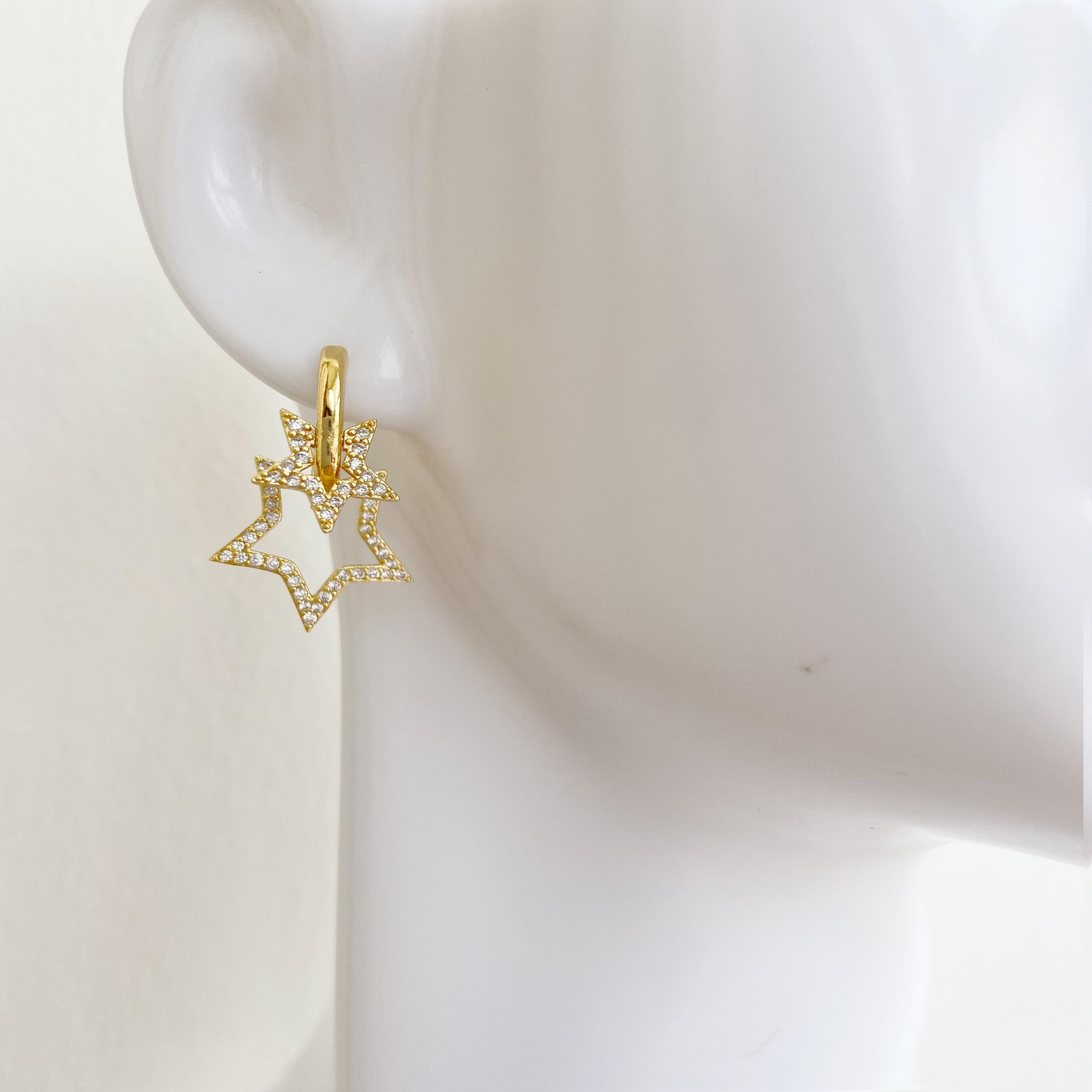 

HECHENG 4styles 1pair Triangle circular square star Double Sided Geometry Hanging Earrings Shining CZ For Women Wholesale Copper звезда