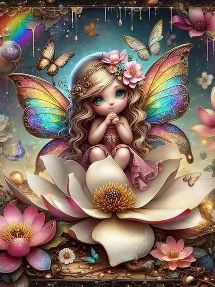 

5D Diy Полная мозаика Искусство Мультфильм Эльфы Фея Пыль Алмазная Живопись Наборы Новое Поступление Цветочная Фея Девушка Вышивка Украшения Подарки Full Round 20x30CM