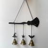 Vintage Witch Broom Wind Chime Iron Garden Patio Decor Halloween Wind Chime  Outdoor Decoration