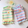 Booteely Creative Soft Dog Striped T Shirt Exquisite Comfortable Puppy Clothes Cute Polyester Pet Dog Dress Bichon