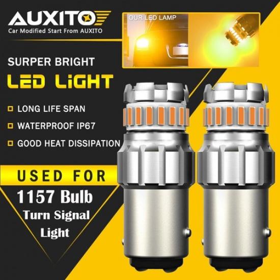 AUXITO 1157 LED Amber Yellow DRL Turn Signal Parking Side Marker Light Bulb EOA