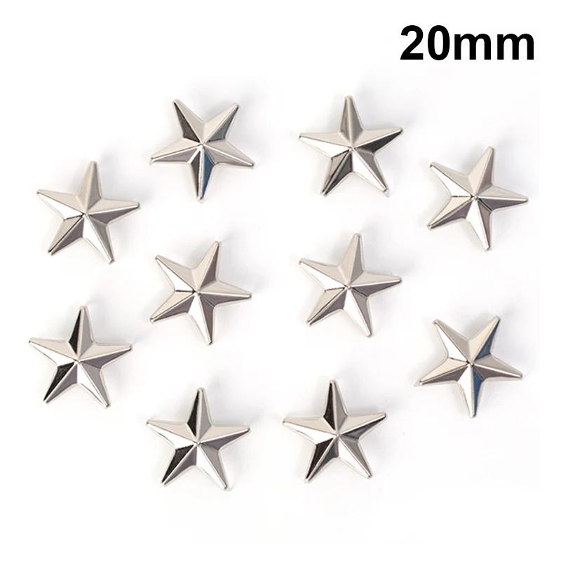 

Metal Silver Star Rivets DIY Clothes Shoes Bags Handmade Clothing Accessories Punk Leather Studs Spikes Spots Nails Head 2028 100PCS