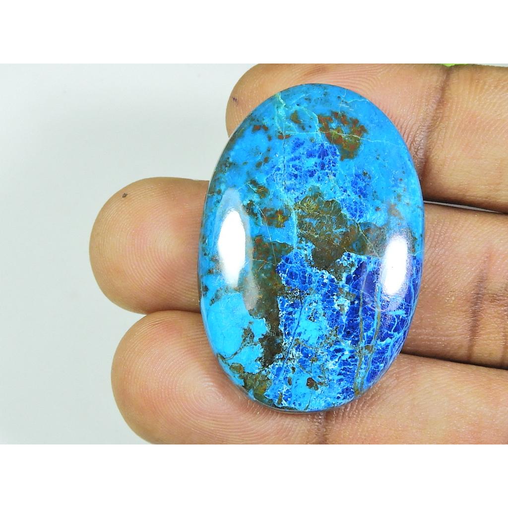 64Cts. AA++ Natural Azurite Crystal Oval Cabochon Loose Gemstone 22X38X06 MM SK-607