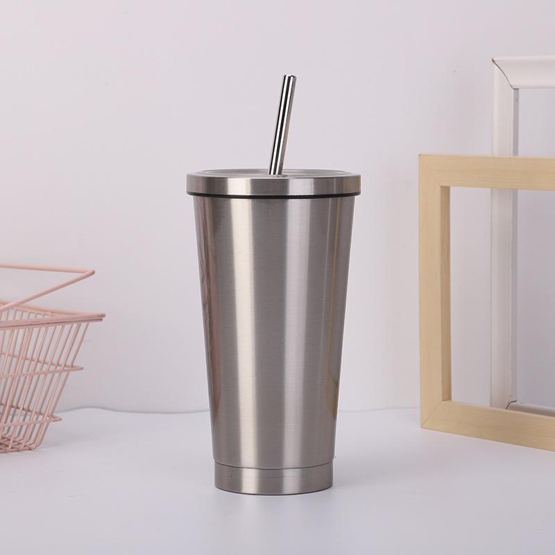 

Кружка з нержавіючої сталі на 500 мл з кришкою. Вакуумний двошаровий стакан із солом’яною ізоляційною пляшкою. Багаторазова чашка для кави. Посуд для соку. 500ml