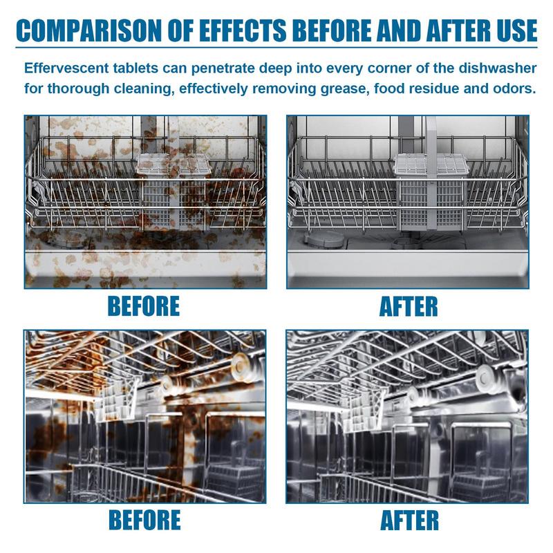 Clean And Clear Dishwasher Tablets 12PCS Dishwasher Cleaner Tablets Removal Of Odors Cleaner Clean Dish Washer Tablets Deep