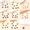 3PCS Double-sided Clover Jewelry Necklace Bracelet Earring Set