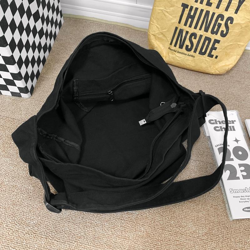 Studentka płócienna torba męska damska torba na ramię kampusowa torba na ramię w jednolitym kolorze