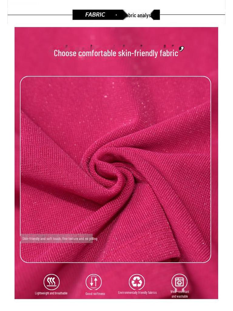 2024 Chic Off-Shoulder Diamond Accent Lotus Sleeve T-Shirt