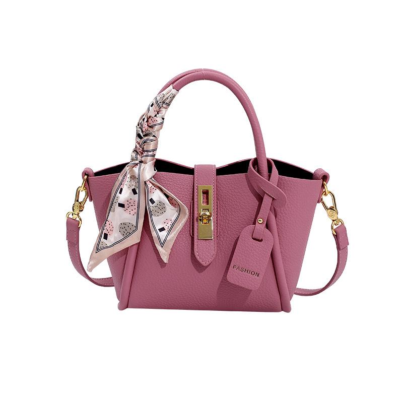 

Popular vegetable basket bag, new women s bucket bag, high-end women s handbag, crossbody free silk scarf