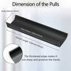 Black Back Mounted Finger Edge Pulls 10pcs Aluminum Handles for Home Living Room Furniture with Screws