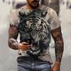 Men's T-shirt with Animal Tiger Pattern 3D Printed Top Summer Lion Women's Street Fashion T-shirt