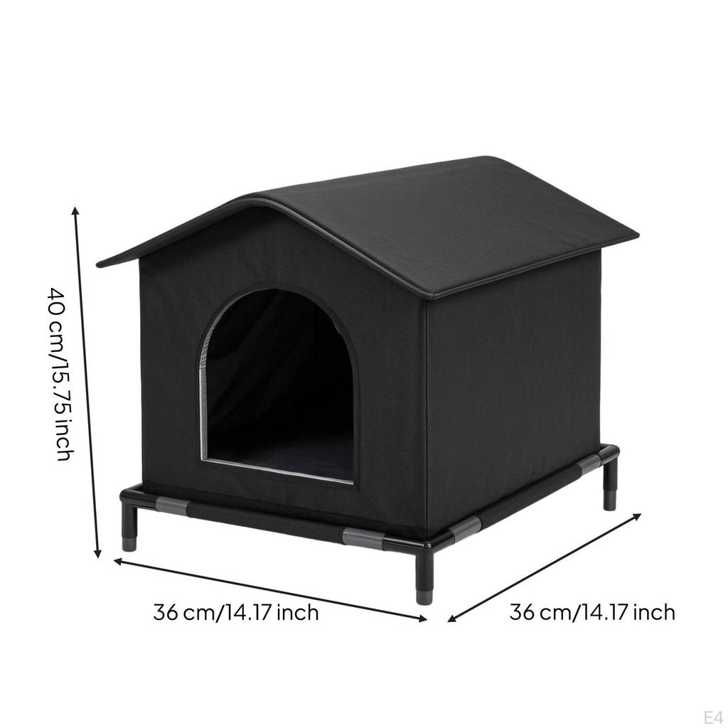 Cat House Outdoor with Raised Frame Elevated for Porch, Backyard, Cats