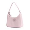 Prada Re-Edition Triangle Logo Solid Color Fabric Underarm Tote Shoulder Bag Women Bags Pink 1NE515_RDH0_F0E18