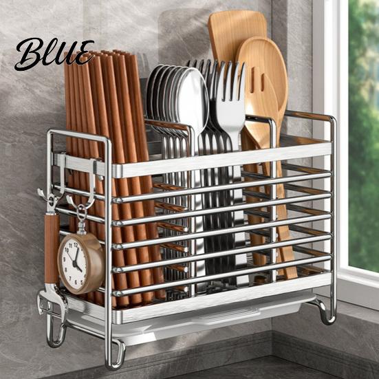 Durable Metal Drainer Rack Rust Utensil 46056 Holder Stainless Steel Compartments Drying Proof Space Saving Kitchen Storage Sink Caddy