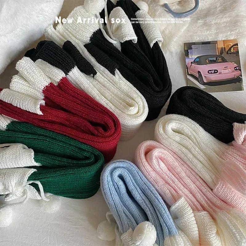 

Cute Bow Kids Girls Knee High Sock Fashion Design Bow Leg Warmers for Children Autumn Winter Thicken Kniteed Pile Sock