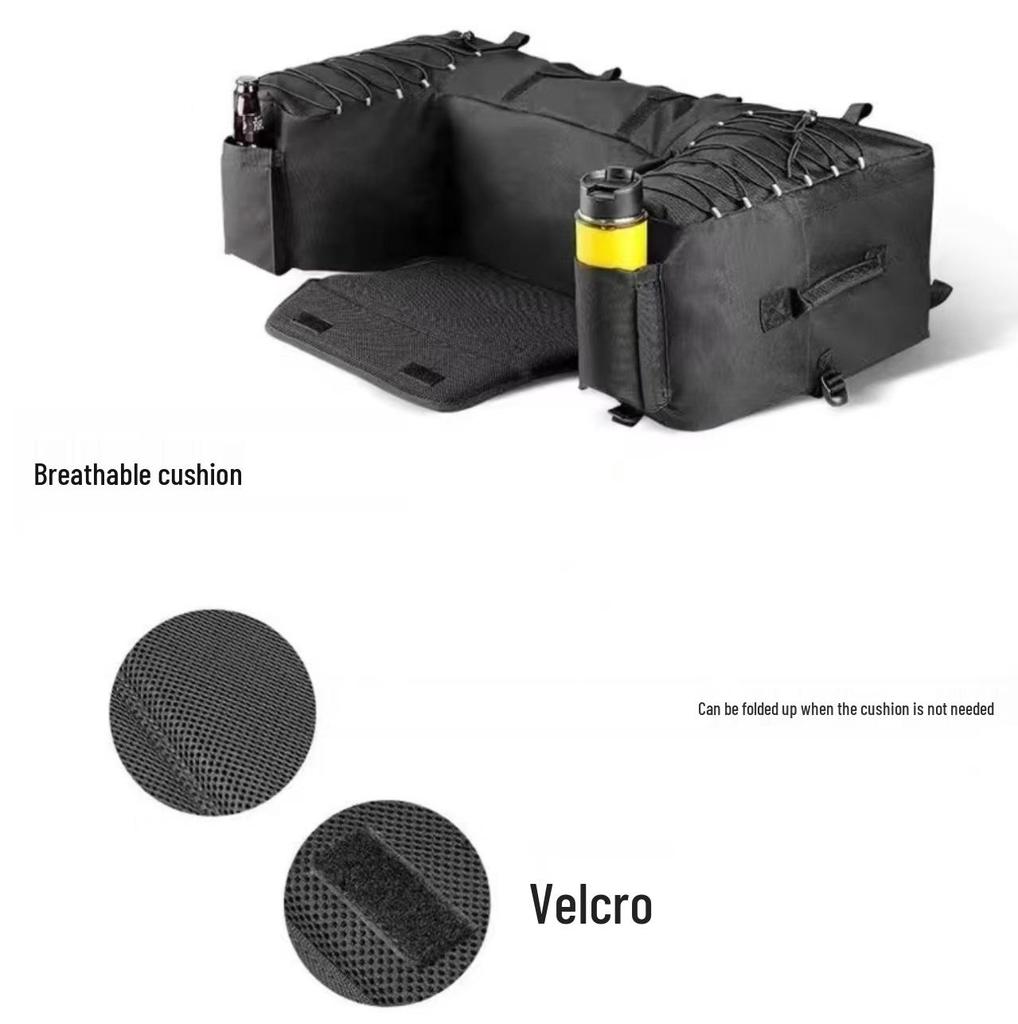 Heavy Duty Waterproof Oxford Cloth ATV Saddle Bag with Zipper, Buckle Closure & Adjustable Shoulder Strap