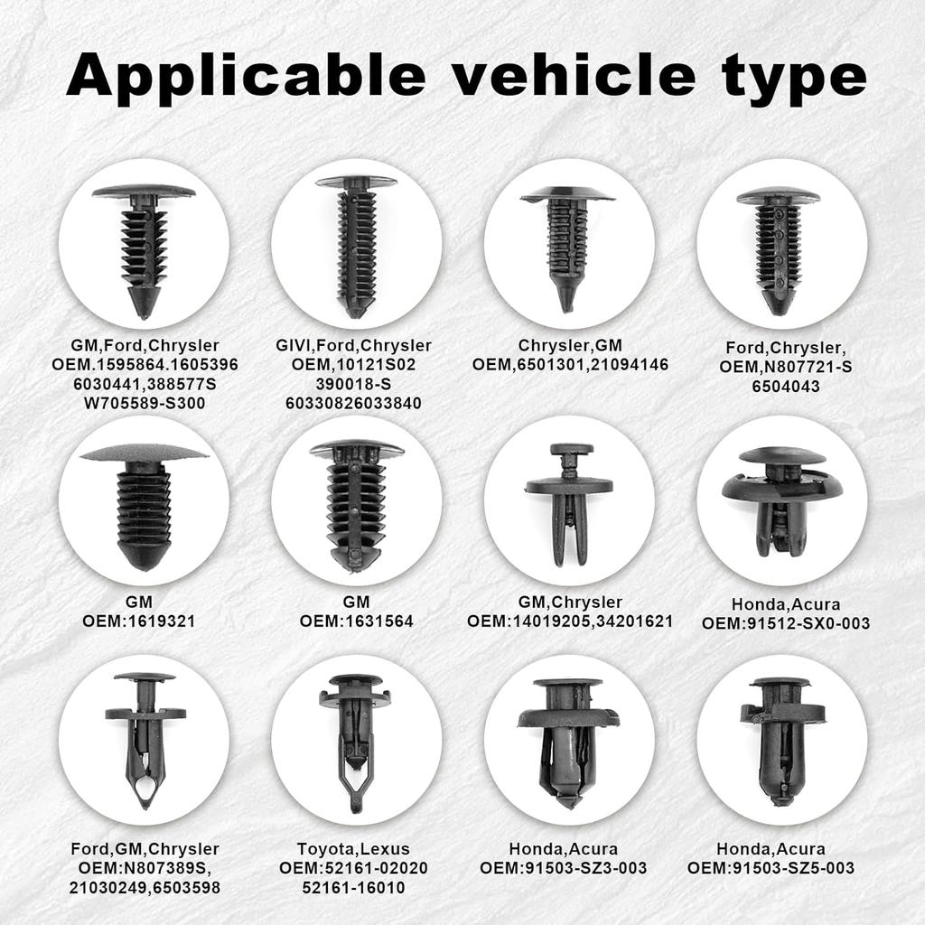 240Pcs Car Plastic Push Pin Rivet Fasteners, Car Retainer Clips Plastic Fasteners Kit With Remover Tool, Assortment Universal Retainer Clips Push