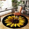 1pc Sunflower Petals Round Chair mat office Area Rug - Non-Slip, Floor Mat for Office, Bedroom, Ideal home decor gift p0105064