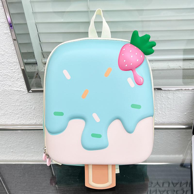 

Adorable Korean Style Kids Backpack Lightweight Cartoon Ice Cream Eggshell Design