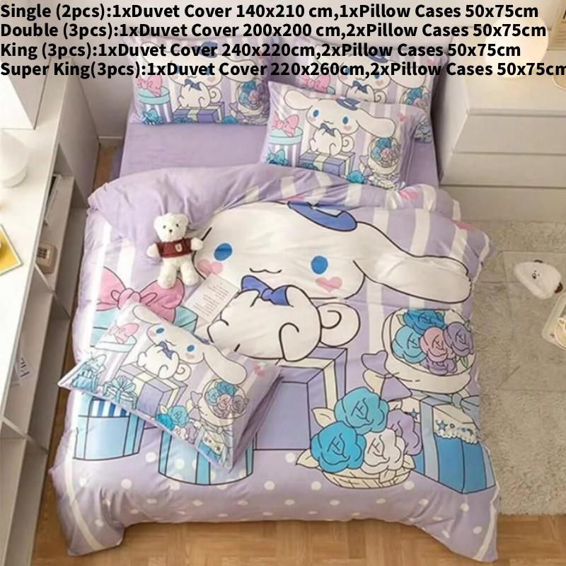 

Cartoon Cinnamoroll Pattern Digital Print Bedding Set For Beds Single(140x210cm)