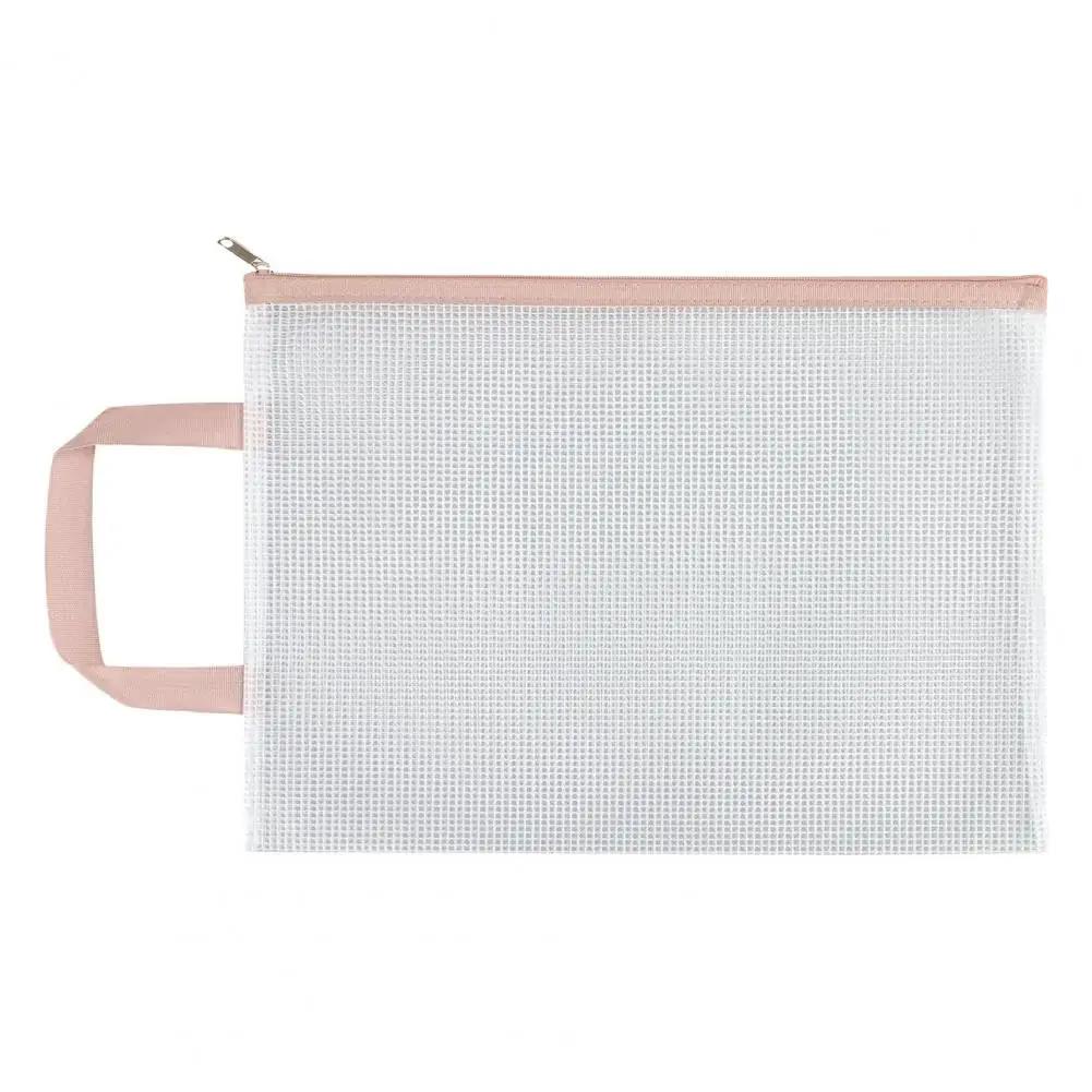 

Waterproof Large Capacity Lightweight Book Storage Bag with Handles - Portable Organizer for Books Documents and Essentials розовый