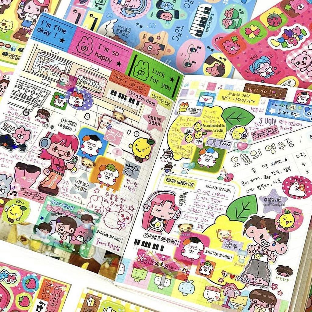 Koreanische süße Bad Girl Charakter Aufkleber - DIY Kreative tägliche Aufkleber