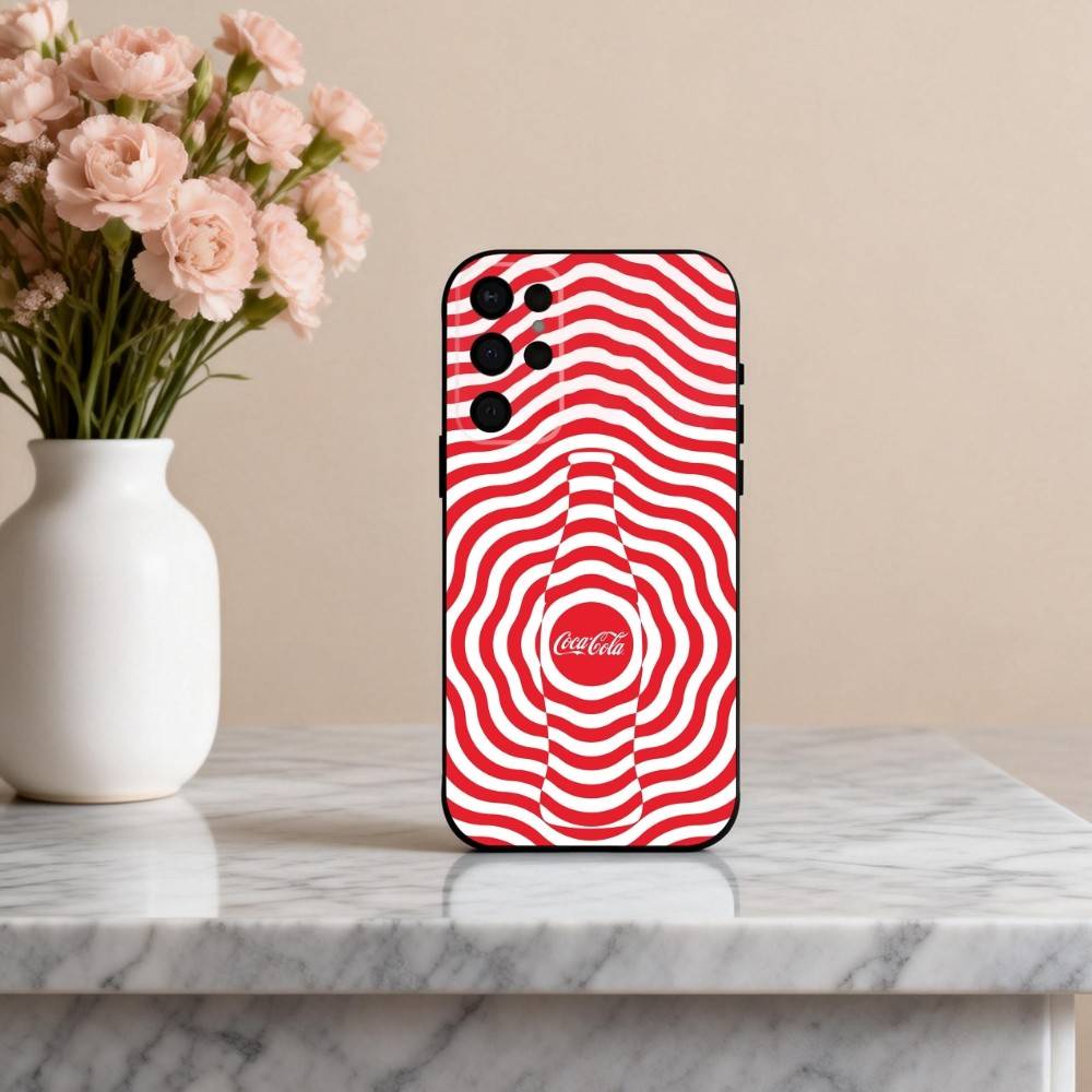 

CocaS-Fashion C-Cola Чехол для телефона Samsung S25, S24, S21, S22, S23, S30, Ultra, S20, Plus, Другие Мягкий черный чехол Samsung S21plus