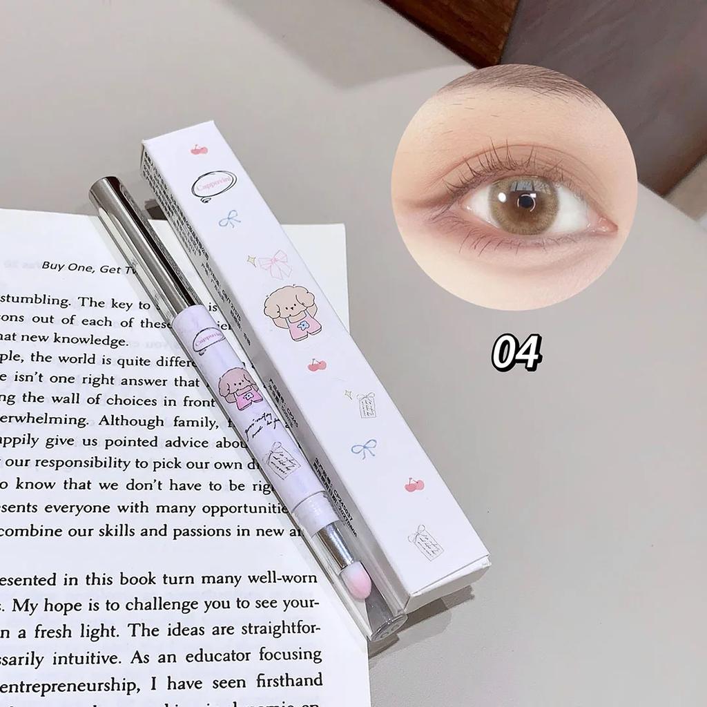 Double-head Milk Green Eyeliner Shadow Pencil Waterproof Lasting Ultra-thin Shimmer Matte Colorful Eyeliner Gel Pen With Brush