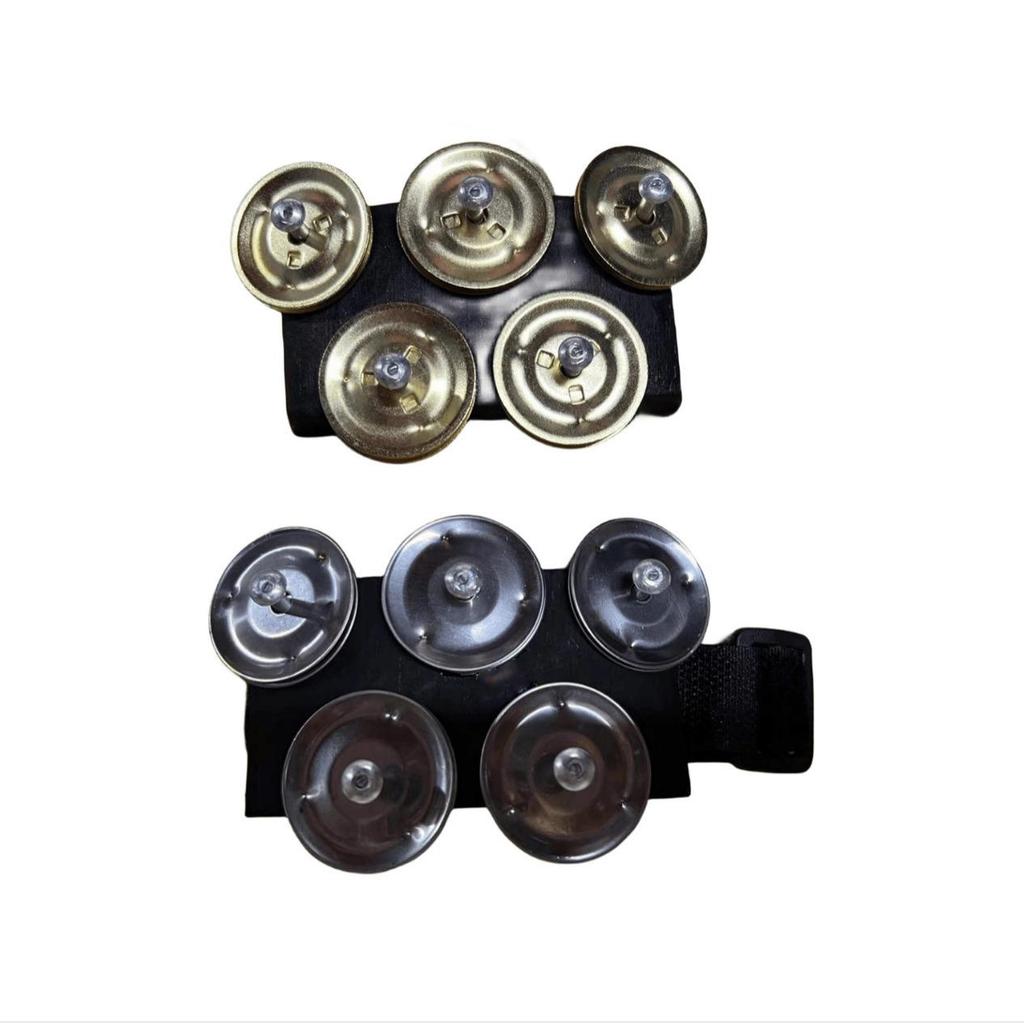 Cajon Drum Foot-Pedal Shaker with Bell and Tambourine Ring