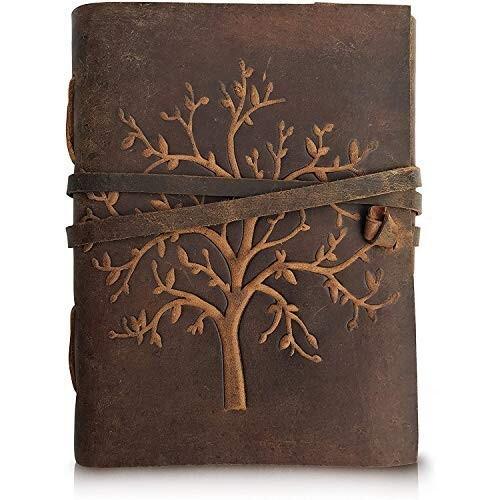 RSINC Tree Pattern Embossed Leather Diary of size 5 by 7 Inches in Brown Colour JL286093830617