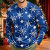 Men's Corduroy Long Sleeve Neck Shirt with Christmas Print Holiday Party Top
