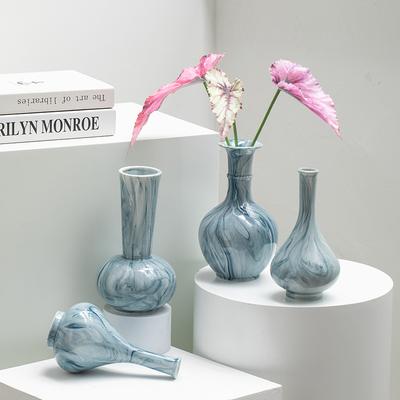 Marmor Keramik Vase Chinesische Vintage Flasche Blumenvase Blumenarrangement Zubehör Keramik Ornament Wohnzimmer Dekoration
