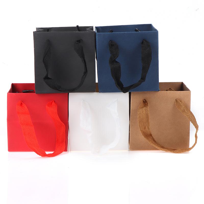 Kwadratowa przenośna torba papierowa Kraft Kwiaty Torba do pakowania Urodziny Torba na prezent ślubny